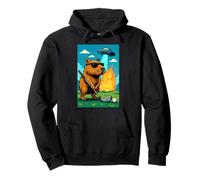 Golf Capybara UFO Sport - Golfer Aliens Funny Felpa con Cappuccio