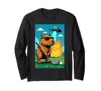 Golf Capybara UFO Sport - Golfer Aliens Funny Maglia a Manica