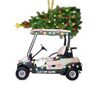 Golf Cart Christmas Ornament, 2D Acrylic Golf Lover Ornament, Christmas Tree Decor, Golf Cart Pendant, Holiday Golf Decorations, Stunning Holiday Decor, Great Material For Christmas Tree Decor