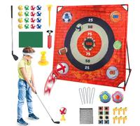 Golf Chipping Mat Game, Set 4 in 1 Golf Practice Battle Trainer, Indoor Outdoor Golfing Equipment for Kids Teens Children Girls Adults Backyard Lawn Party Family Fun