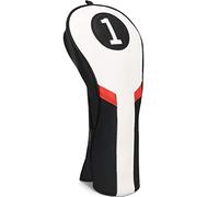 Golf Club Head copre per Driver 460CC DR #1 Chiusura Elastica Bianco & Nero & Rosso PU Pelle