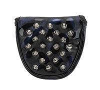 Golf Club Head Cover, Copri Testa Putter in PU Impermeabile con Interno in Pelliccia Morbida, Chiusura Magnetica e Borchie - Protezione Completa, Design Elegante per Allenamento (chiodi d'argento)