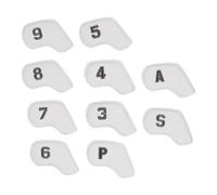 Golf Club Head Cover, Set 10 Pezzi, Bianco, Protezione in PU - Protezione Resistente, Design Elegante, Per Golf Iron Club (Bianca)
