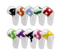 Golf Club Head Covers - 10 pezzi Iron Wedges 4-9 set, ASPX Stylish Design, Waterproof Durablee Construction, Lightweight Slip-On Gear | Vibrant Colorful Protection, Portable Golf Fan Accessory, Soft