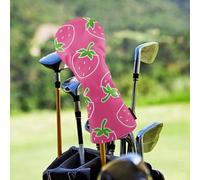 Golf Club Head Covers, Strawberry Driver Sleeve, Protective Weather-Resistant Design, Soft Padded Interior, Stretchable Knit Fabric, Perfect for Outdoor Practice Driving Range Vacation