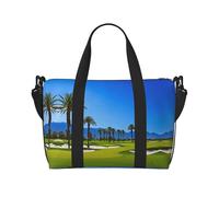 Golf Course By The Sea Print Borsa a tracolla portatile Borsa da viaggio Borsa a tracolla singola Borsa sportiva e fitness Borsa da viaggio