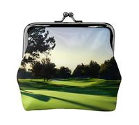 Golf Course stampa Carino Fibbia portamonete Vintage Pouch Kiss lock Change Purse Portafogli per le Donne Moda, nero, Taglia unica, Vintage