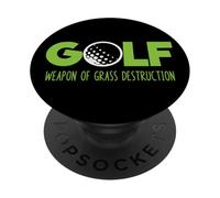 Golf divertente erba distruzione con pallina da golf grafica PopSockets PopGrip Adesivo