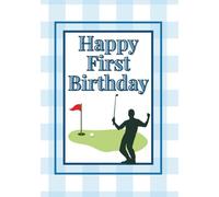 Golf First Birthday Par Tee Guestbook Hole in One: Keepsake Memory Book for Guests & Photos | 7x10 Hardcover | Fun & Cool Party Theme