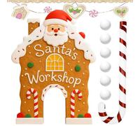 Golf Game - Kids Golf Set, Gingerbread Gollf Gamee, Christmas Mini Golfs Game Set - For Home Room Party Gatherings Carnival Office, Gingerbread House Golfs Games With Candy Cane Sticks