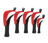 Golf Head Cover - 5 Pieces Long Neck Club Covers | Dustproof Hybrid Headcovers with Number Labels, Anti-Slip Protection for Woods, Hybrids, and Golf Club Accessories