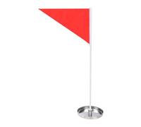Golf Hole Flag, Putting Training Tool, Driving Range Aid, Stainless Steel Construction, Ideal for Indoor Outdoor Use, 15.75x7.87 Inches, Red White Color, 1 Set with Cup