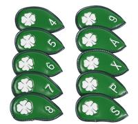Golf Iron Headcovers - Lightweight Pu Iron Club Caps, Protective Gear | Set Of 10 Head Protectors Men Enthusiasts, Easy Fit Leather Design For Travel Carry Bag Storage Father Presents