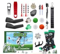 Golf - Kit per conto alla rovescia per le vacanze, calendario natalizio con pennarelli a T a palline, idea regalo per uomini, per appassionati principianti padri che