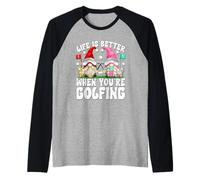 Golf Lover Retired GNOME Life Is Better When Youre Golfing Maglia con Maniche Raglan