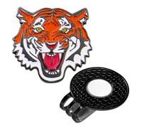 Golf Marker Magnetic Hat Clip,3x2.85cm Tiger Design Ball Holder Clip - Golff Balls Holders, Effortless Attachment Golf Balls Holder Clips, Portable Perfect Magnetic, Securely Holds Ball For Men & Wome