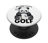Golf Panda Tutto quello che voglio fare è un simpatico giocatore di orsi PopSockets PopGrip Adesivo