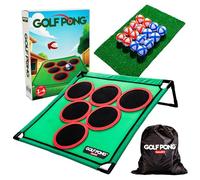 Golf Pong® - Divertenti giochi da cortile - Giochi da cortile per giovani adulti, padri e golfisti, include 16 palline da golf in velcro, tappetino e custodia - Facile da montare, giochi di golf