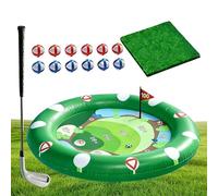 Golf Pool Game - Inflatable Backyard Party Toys, 47.24x47.24x6.3 IFloating Water Chipping Green With Sticky Ball - For Backyard Summer Camp Outdoor Vacation Water Park Family Kids Boys Girls Ages 3-12