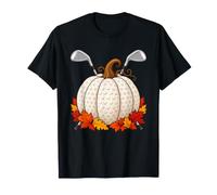 Golf Pumpkin Thanksgiving Fall Autumn Leaves Boys Men Golfer Maglietta