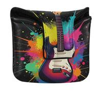 Golf Putter Cover Mallet Magnetico Putter Headcovers per la maggior parte delle marche PU Pelle Chitariste Cadeau Guitare Strumento Musique Couleur Noel