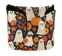 Golf Putter Cover Mallet Magnetico Snap Golf Accessori per Mallet Square Impermeabile PU Pelle Fantasmi Halloween e Zucca