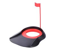 Golf Putting Cup Putter Trainer Aiuto Strumento di pratica in plastica di dimensioni regolamentari per interni ed esterni Home Office Garage Cortile Bianco Rosso 20x17,5 cm (B)