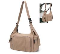 GOLF QUALITY Mommy Bag, Borsa per la Mamma, Cambio il Pannolino, Maternità, Borsa da Viaggio Con Passaggio Valigia Compartimenti, Borsa per Ospedale Tracolla per Mamma, Champagne Brown