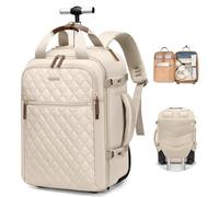 GOLF QUALITY Zaino Trolley PC 17'' Uomo Donna 35L Impermeabile Laptop Backpack Unisex Bagaglio a Mano Viaggio Ufficio,Nero, Bianco