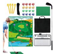 Golf,Set Di Gioco Golf Adesivo Per Bambini Con Mazza - Attrezzatura Interattiva con Mazza e Tappeto Putting Green Adesivo per Interno Esterno