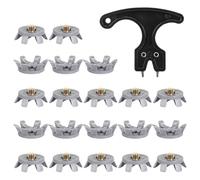 Golf Shoe Spikes, 20 Piece Cleat Replacement Set, Anti Slip Sports Studs, 1.1x0.3 Inches Wrench Tool, Stable Traction Grip for Training, Running, Tennis, Jumping, Road Field Use