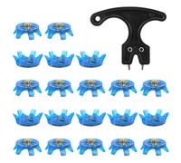Golf Shoe Spikes, 20-Piece Cleat Replacement Set, Anti-Slip Traction Studs, Durable Sports Grip Nails with Wrench for Running Training, Tennis, Trail, and Field Performance