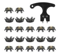 Golf Shoe Spikes, Cleats Replacement Set, 1.1x0.3in Anti-Slip Studs Nails, Authentic Steel Material, Easy Installation Wrench for Trail, Jumping, Tennis, Running, Training
