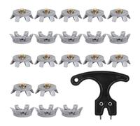 Golf Shoe Spikes, Cleats Replacement Set, 1.1x0.3in Anti-Slip Studs Nails, Authentic Steel Material, Easy Installation Wrench for Trail, Jumping, Tennis, Running, Training