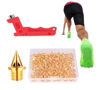 Golf Shoe Spikes, Stainless Steel Long-Distance Track Cleats, Durable Sprinter Nails with Wrench, Slip-Resistant Grip, High-Traction Studs, Sports Accessories with Storage Box