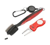 Golf Spazzola Doppio Lato Retrattile con Prolunga Corda,Rosso