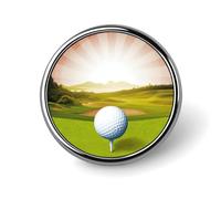 Golf Sport Distintivo Rotondo Carino Smalto Spilla Spilla Spilla Personalizzata Abbigliamento Decorazione Unisex Porta Badge Cappelli Borse Camicie Decor