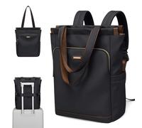 GOLF SUPAGS Zaino Convertibile per Donna Laptop Casual Travel Bag Notebook per Lavoro College Viaggi di Piacere(Nero)