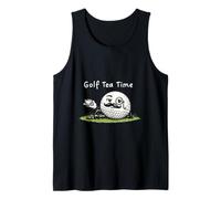 Golf Tee Time - Tea, Divertente Palla Mascotte retrò Stile Vintage Canotta
