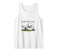 Golf Tee Time - Tea, Divertente Palla Mascotte retrò Stile Vintage Canotta