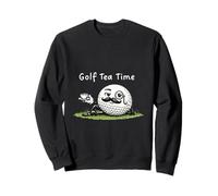 Golf Tee Time - Tea, Divertente Palla Mascotte retrò Stile Vintage Felpa