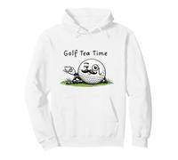 Golf Tee Time - Tea, Divertente Palla Mascotte retrò Stile Vintage Felpa con Cappuccio
