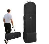 Golf Travel Bag, Foldable Equipment Carrier, 50.5x15x8 inches Rolling Travel Organizer with Wheels Weather-Resistant, Sports Storage Pouch for Clubs Gear, Commuting, Backpacking
