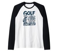 Golf: Uno Sport per Vedere Chi riesce a Giocare Meno a Golf Navy Print Maglia con Maniche Raglan