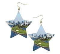 Golf Yacht Club - Orecchini da donna alla moda, orecchini pendenti celesti, gioielli a forma di stella per un versatile, One Size, Pelle