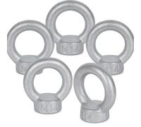 Golfare Femmina M14 - Set da 5 Pezzi - Anello di Sollevamento in Acciaio Zincato - Resistente e Robusto - Per Catene, Cavi, Ganci - LEMAG SRL
