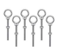 Golfari Bullone a occhiello in acciaio inox 316,Bulloni di Vite, M6x60mm Dado a occhiello con dado ad anello, rondella e dado, 6 pezzi