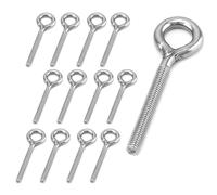 Golfari in Acciaio Inox a Gambo Lungo, Confezione da 12 Vite ad Occhiello, Viti ad Occhiello M4, Viti ad Occhiello per Funzione di Fissaggio e Sospensione