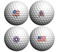 Golfdotz - USGA Rule Conforming Golf Ball Markers, Golf Ball Stickers for Marking Balls, No More Smearing from Stamps, Gifts for Golfers, Dads, and Retirees, (American Foursome; 32-Count)