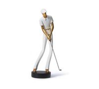 Golfer Statue Statue Decoration Golf Sculpture Resin Art Gift White 24cm